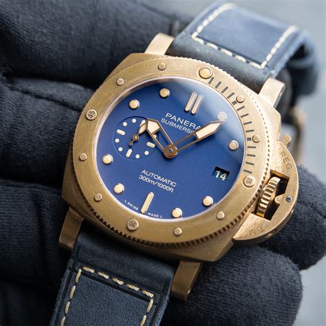 panerai blu abisso|Panerai submersible bronzo blue.